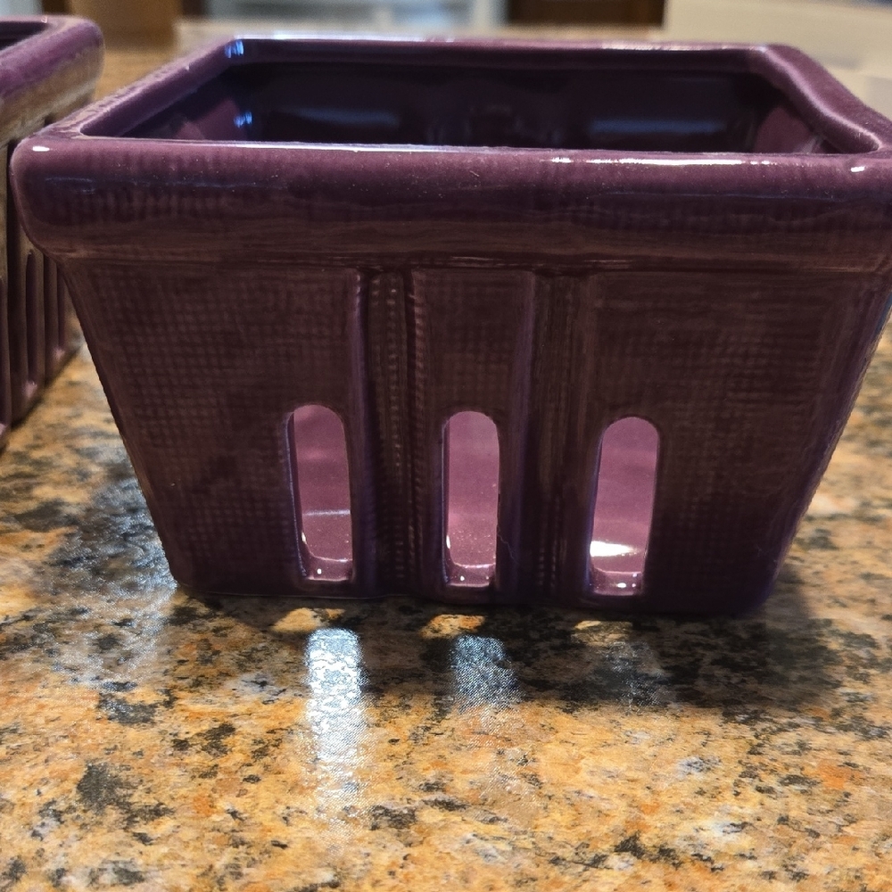 Elegant Purple Ceramic Storage Baskets - Picture 3 of 8
